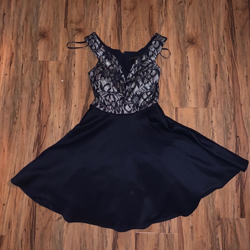 Dark blue brides maid dress